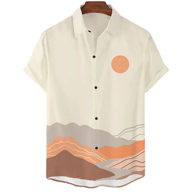 Desert Cactus Shirt For Men 3D Print Summer Hawaiian Harajuku Fashion Shirt Top Blouse Short Sleeves Street Vacation Beachwear casual short sleeved shirt short sleeved shirt hawaiian shirt