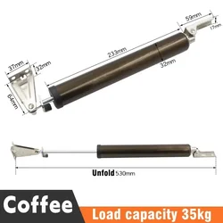 Heavy Duty Pneumatic Soft - Closing Door Closer with Adjustable Speed and Positioning Stop (Coffee)