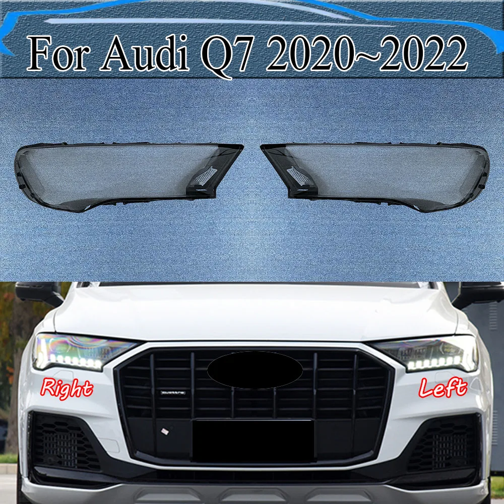 For Audi Q7 2020~2022 Front Headlight Shell Headlamp Cover Headlight Cover Plexiglass Replace Original Lampshade