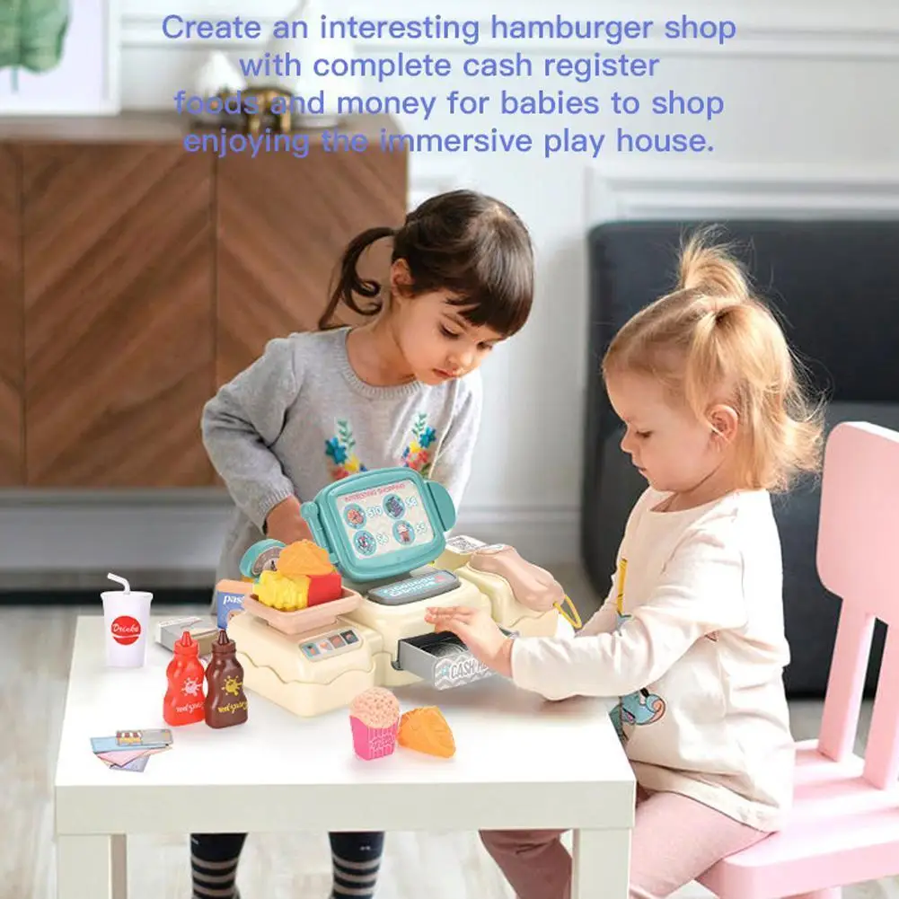 

Kids Pretend Play Toy Electronic Simulation Supermarket Cash Register Checkout Counter Role Play Cashier Toys For Children P7V0