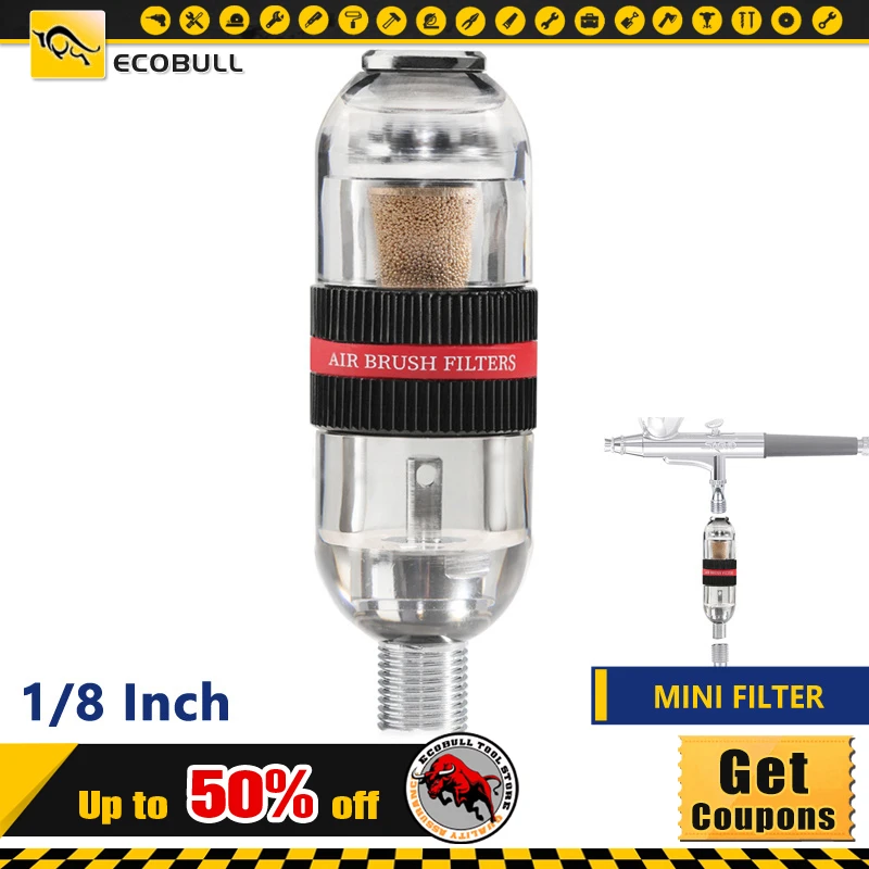 

1/8 Inch Connector Airbrush Filter Mini Air Oil Water Filter High Quality Spray Gun Accessories Built-in Filter Cotton