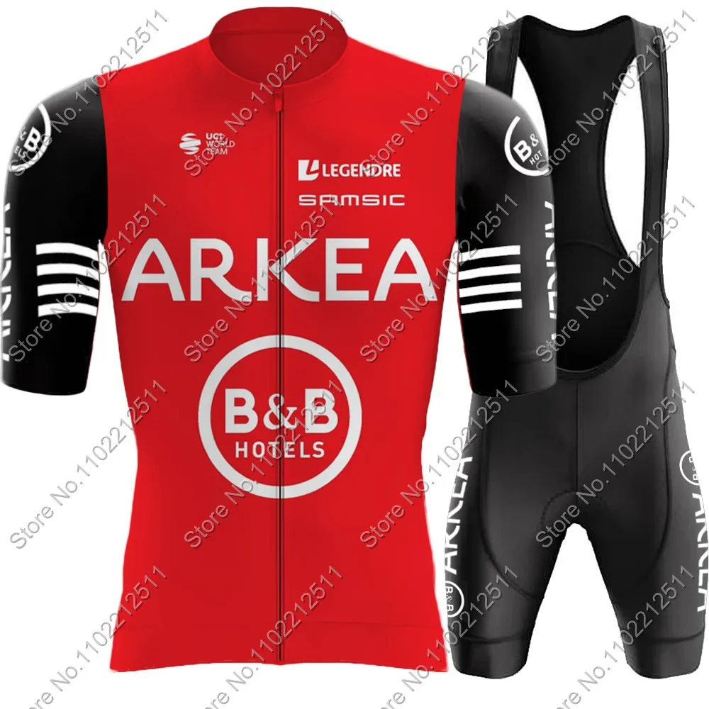 Red Arkea Samsic BB H&ocirc;tel Team Cycling Jersey Set Short Sleeve Men France Clothing Bike Shirts Suit Bicycle Bib Shorts MTB