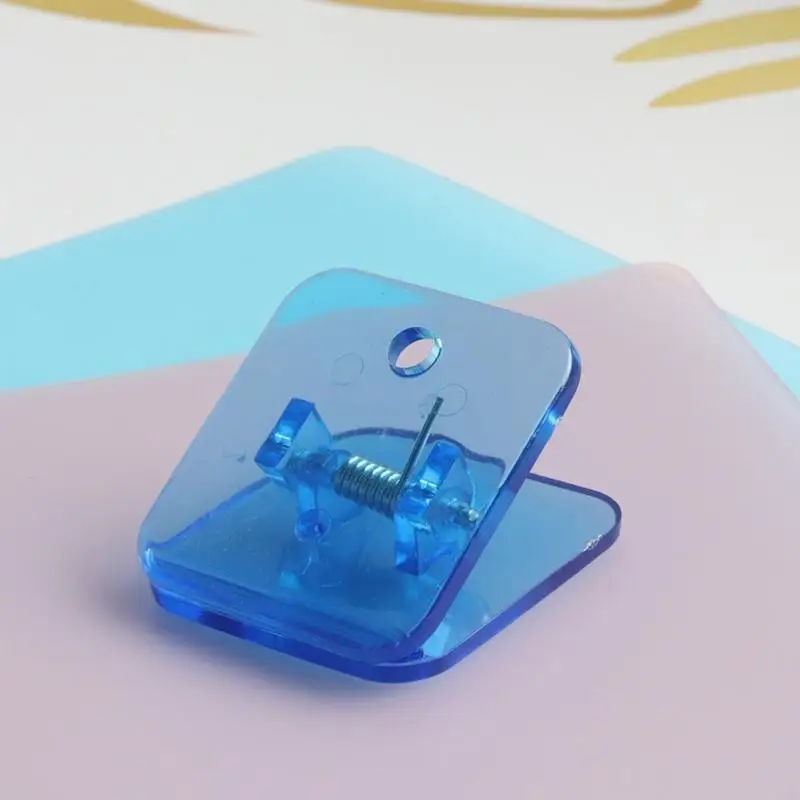 10개 아크릴 종이 클립 사각 종이 클램프 문서 정리 클립 30x32mm