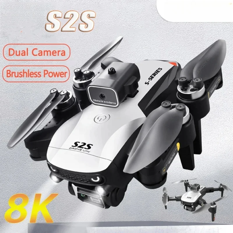 

New S2S Drone Professional Foldable Quadcopter 8K HD Dual Camera Brushless Motor Obstacle Avoidance Dron RC Helicopter Toy