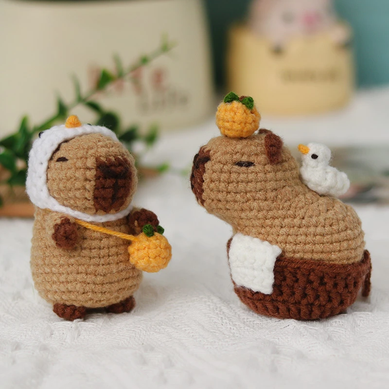 Capybara Crochet Kit Set Cute Crochet Stuffed Animal Kit Handmade Birthday Gift DIY Guinea Pig Yarn Set for Kids Craft Lovers