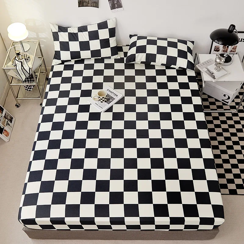 High Quality White Bed Sheet with Elastic Band Single/Queen/King Size Fitted Bed Sheets for Double Beds All-around Bed Cover 3
