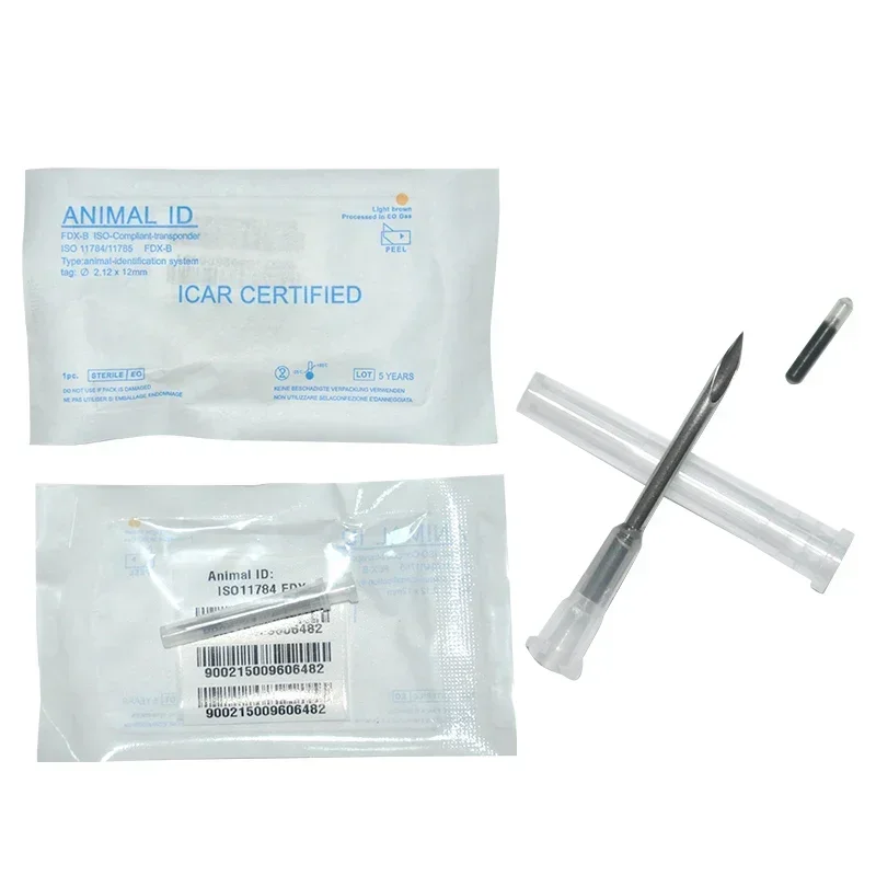 10pcs Separated Needle FDX-B Pet ID Tag Animal Microchip Syringe 134.2KHz Pet ID Tag EM4305 Glass 2.12x12/1.4x8/1.25x7MM