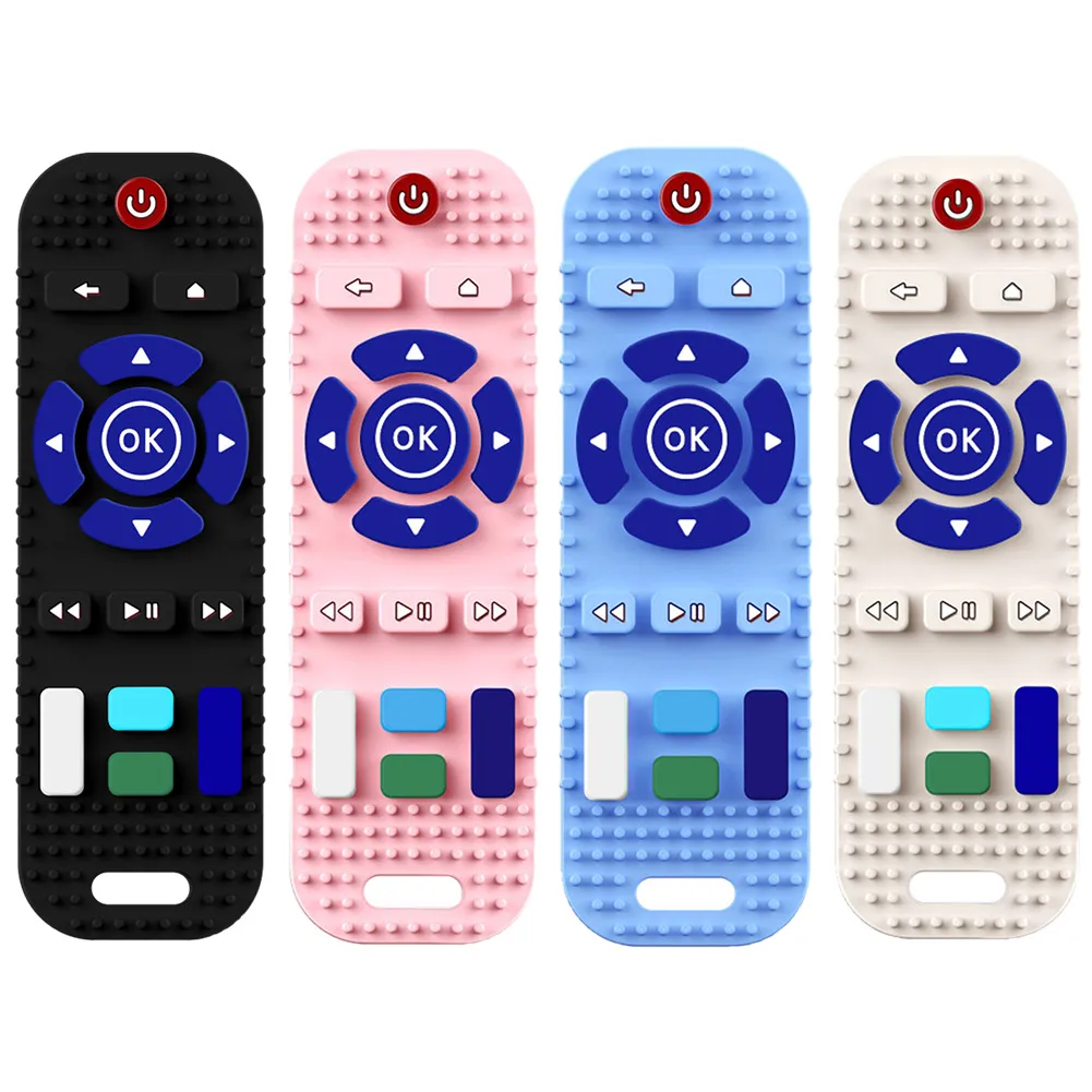 TV Remote Control Shape Chew Toys Food Grade Infant Chew Toy Safe for Babies 3 6 12 18 Months teething toys silicone teething toys