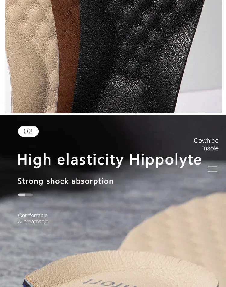 2 stücke/4 stücke Arch Support Orthopädische Einlegesohle Leder Atmungsaktive Einlegesohlen Schock Absorbieren Sohle Männer Turnschuhe Leder Schuhe Einlegesohlen – Detail 6