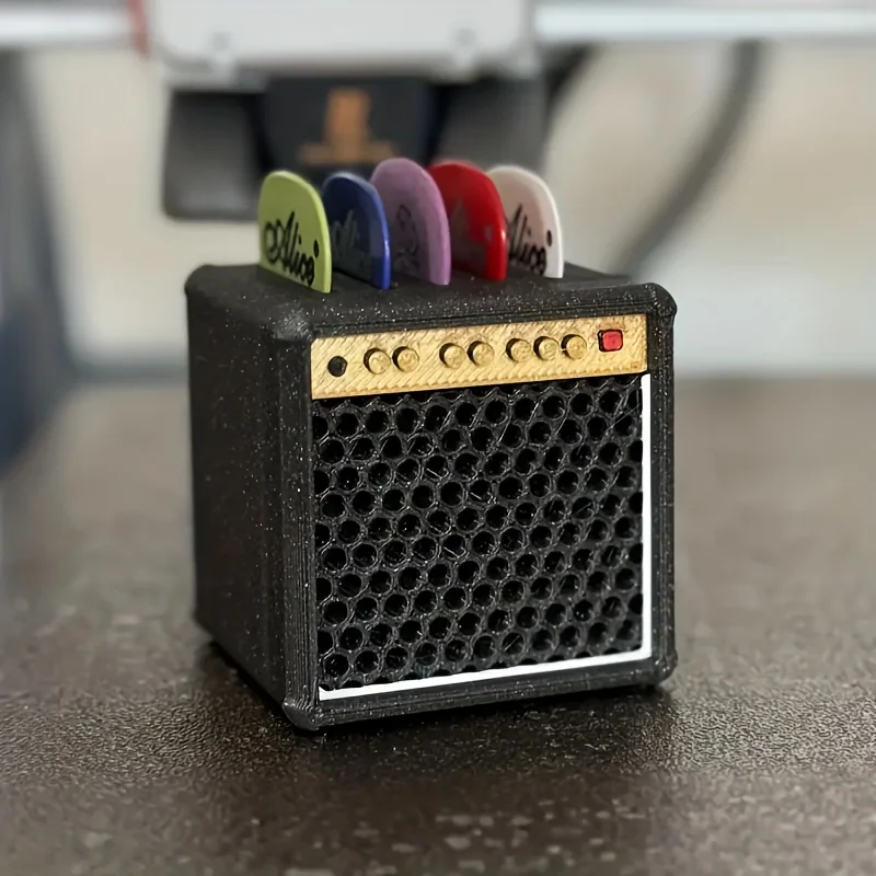 Vintage Speaker Guitar Pick Holder Portable Clip for Musicians