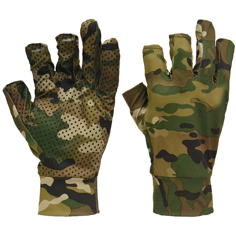 Camo Gloves Tactical Equipment Breathful Anti-slip 3D Camouflage Gloves For Woodland Shooting Feild Hunting Hidden Accessories