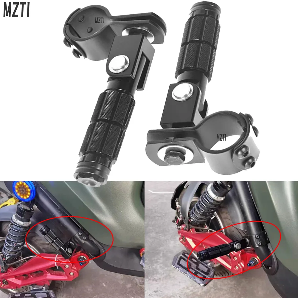 thumbnail image 2 of CNC Aluminum Motorcycle Part Universal Pedals Folded Footrest Footpeg Motorcycles Mopeds 2 of 12