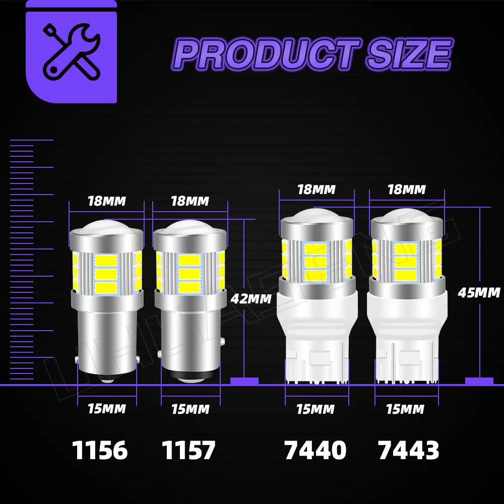 UHUASENG ڵ ȣ , LED  1156, 7443, T20, 1157, P21W, BA15S, 7440, BAY15D, WY21W, W21W, P21, 5W, W21, 5W, R5W, R10