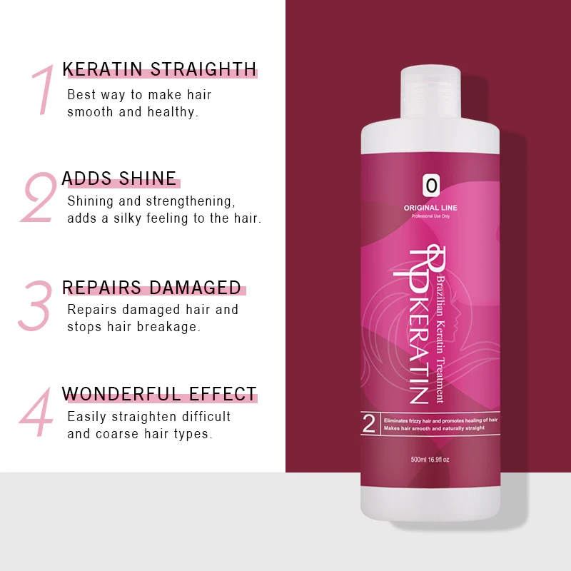 500ml keratin straightening for hair Smoothing Treatment Curly Frizzy Hair Care Brazilian Keratin Products Professional