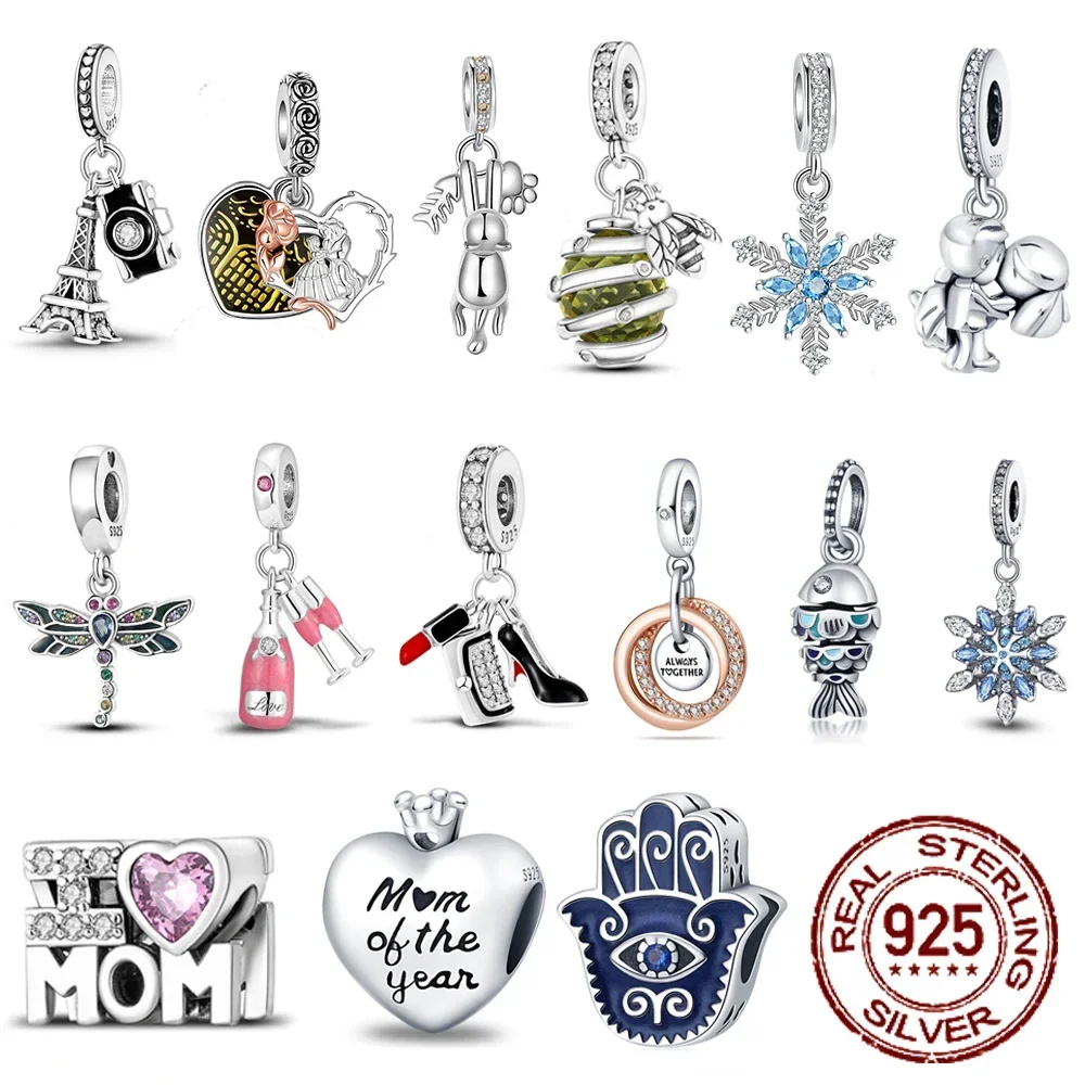 

925 Sterling Silver charm Fit Original Pandora charm bead Hand Mom Animal Series Charm Bracelet Necklace Trinket Women Jewelry