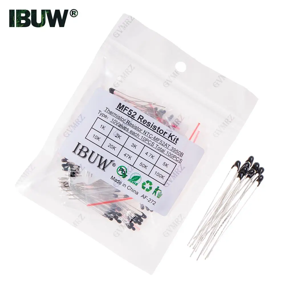 10x NTC MF52 Thermistor 5k-100k – Hochgenauer Temperatursensor, 30mm Kabel – Für Temperaturkompensation & Messungen