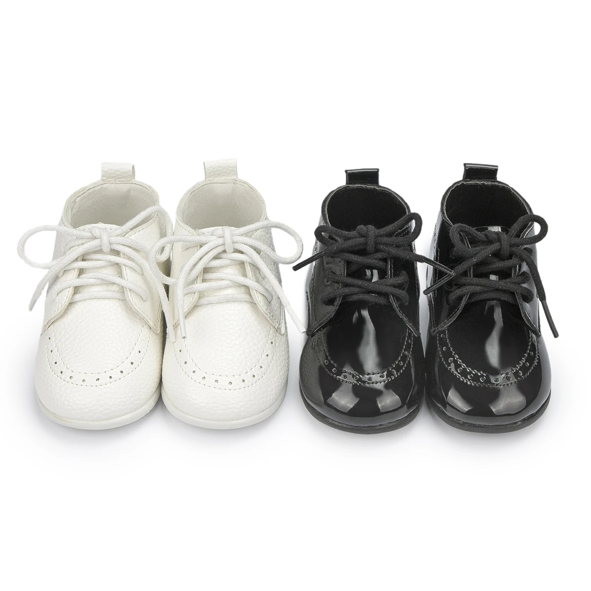 Meckior New Baby Shoes Retro Leather Boy Girl Shoes Toddler Rubber Sole Anti-slip First Walkers Newborn Infant Baby Crib Shoes 6