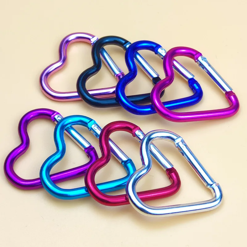 Climbing Carabiner Outdoor Carabiner Heart Shape Keychain Clip Aluminum Alloy Rings Climbing Clips Spring Snap Hook Carabiner Durable