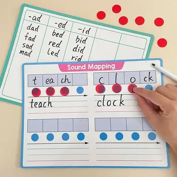 Dry Erasable Boards Set Kid's English Phonics Writing Pad Double-Sided Design Homeschool Supplies For Kindergarten Classroom 2