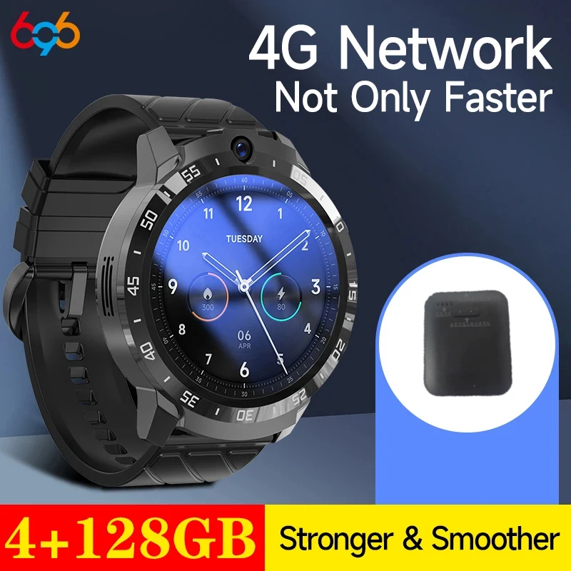 

4GB 128GB Smart Watch Men 1.6 inch Screen SIM WIFI 4G Network 1000mAh Battery Message Reminder GPS Waterproof APP Installation