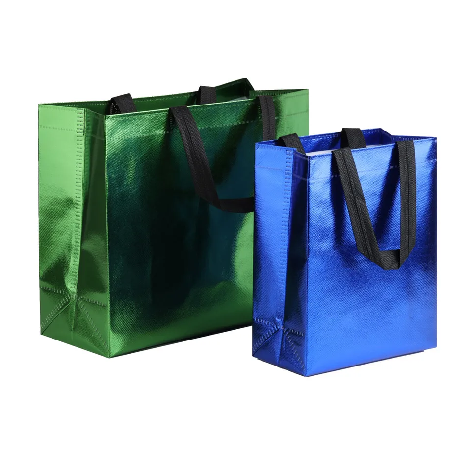 ZEONHEI Confezione da 60 sacchetti grandi per feste, sacchetti regalo colorati in tessuto non tessuto con manico, sacchetti colorati per feste di compleanno, bomboniere, 35 x 25 x 10 cm