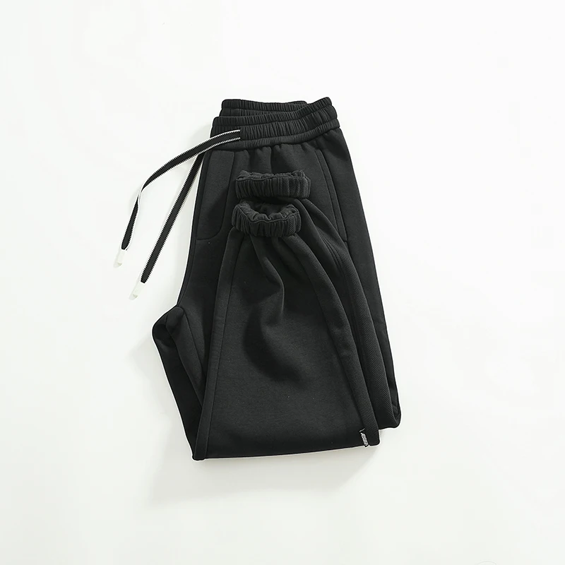 Autumn and winter American casual black high-end sweatpants men loose simple patchwork patchwork sports bunches pants tide