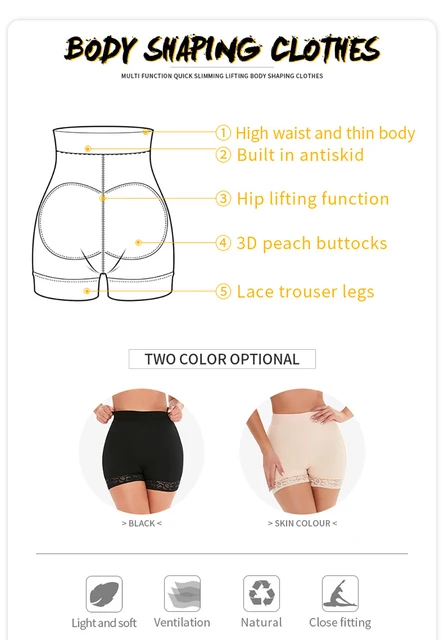 Booty Gains Butt Lifter Padded Panties Shapewear for Women Low Waist Hip  Enhancer Shorts Cross-dresser