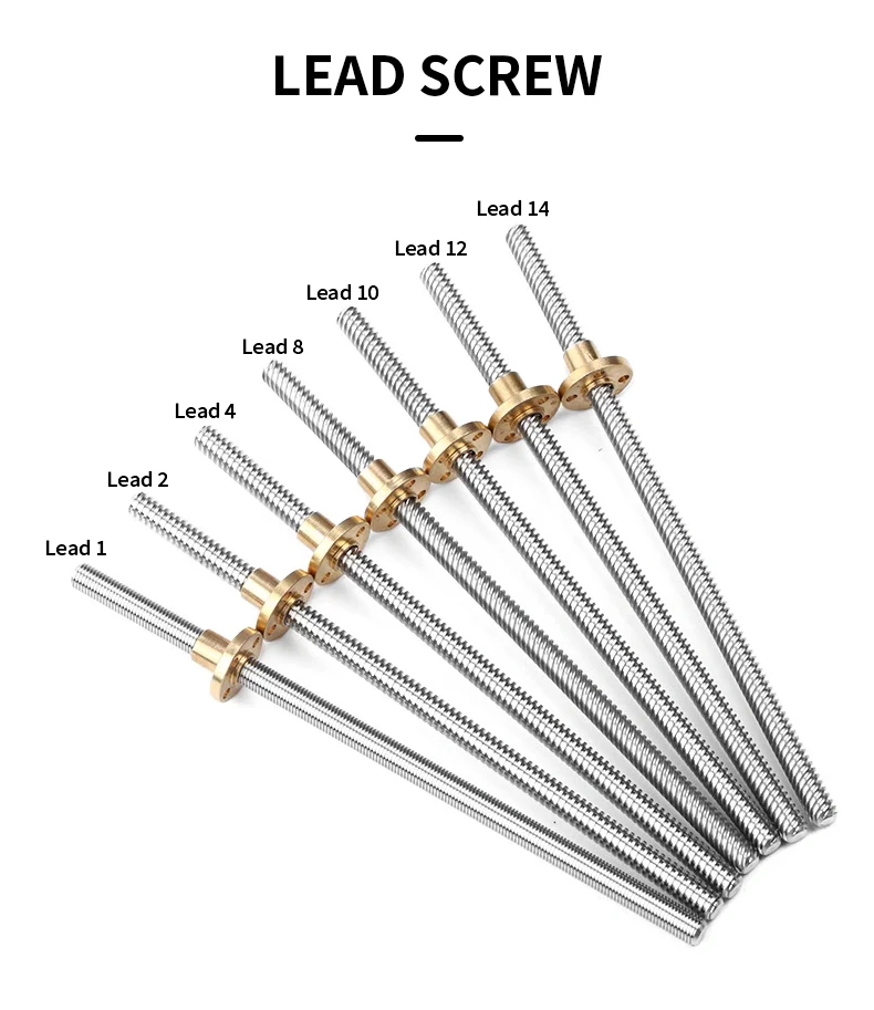 T12 Trapezschraube mit Mutter, Blei 2 mm, 3 mm, 4 mm, 8 mm, Länge der Graviermaschinenteile 100 200 300 400 500 700 800 900 1000 1200 mm – Detail 24