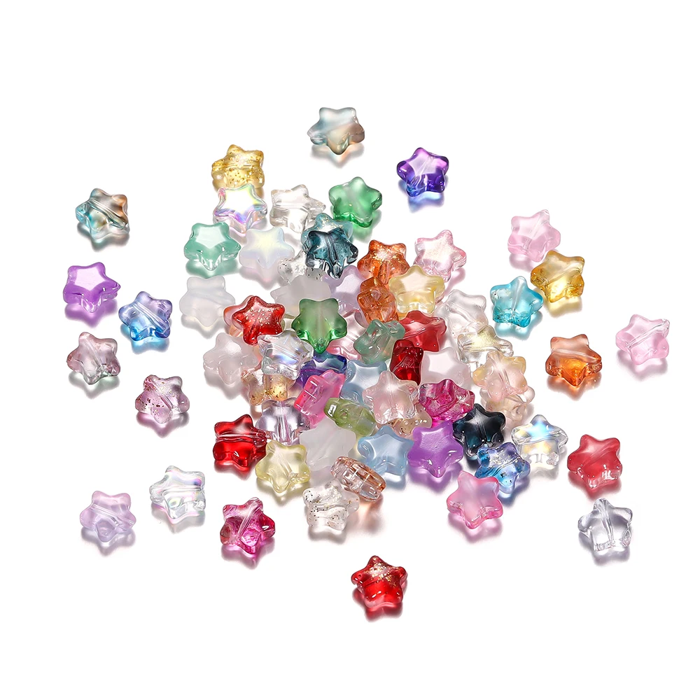 30 Stück 8 mm bunte fünfzackige Sternperlen, tschechisches Glas, lose Distanzperlen für Armband, Schmuck, handgefertigtes DIY-Zubehör – Detail 8