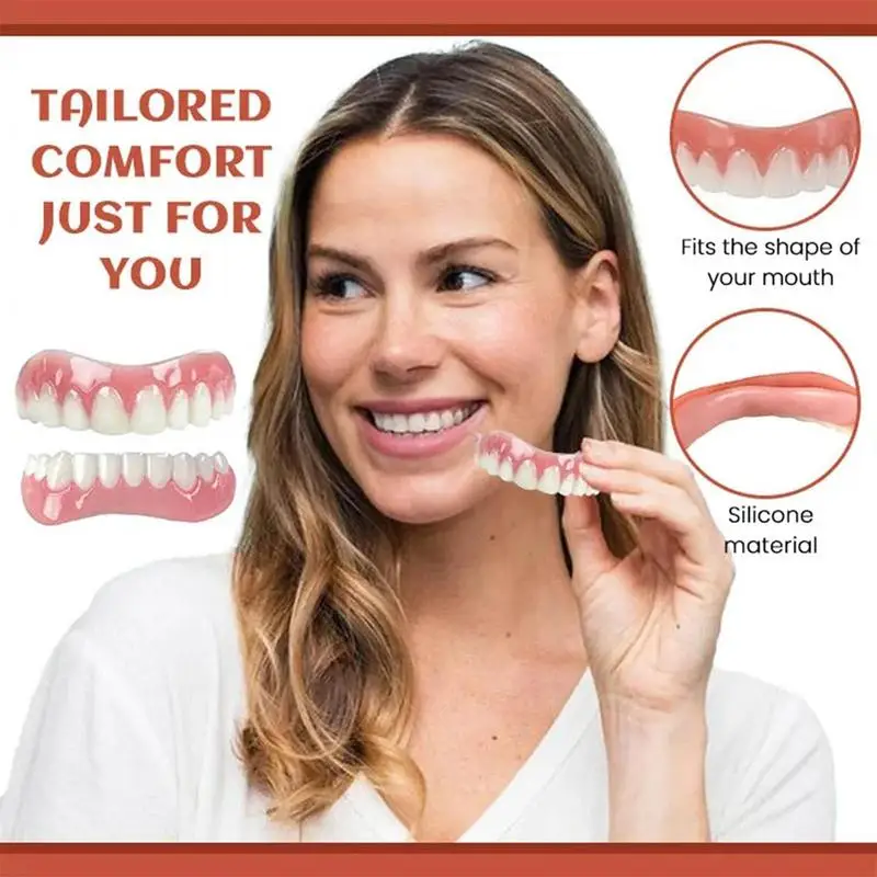 Silicone Denture Kit Denture Silicone Liners Kit Fake Teeth Braces Comfortable Teeth Orthodontic for Women Men denture kit