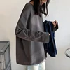 Women Long Sleeve Cotton O-Neck T-Shirt,Casual Loose Tops Solid Color Pullover Tee Shirts 6