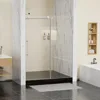 56-60 in W X 75 in H Frameless Sliding Shower Door with 5/16" 8mm Clear Tempered Glass, Silent Soft-Close Design, Brushed Nickel 1