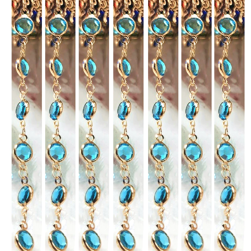 1 Meter 6mm Colorful Crystal Beaded Necklace Chain for DIY Jewelry and Crafts