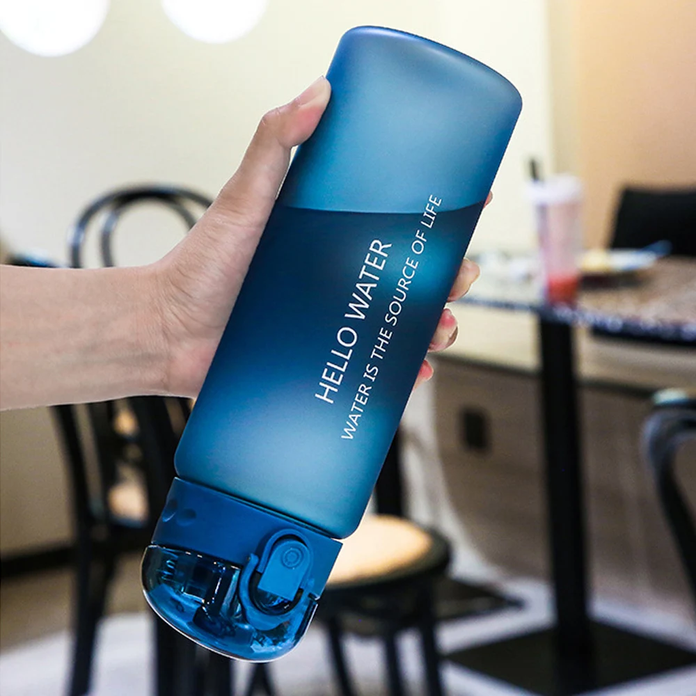 Plastic Sports Water Bottle, Portable, Gym, Travel, Clear, Leak Proof, Drinking Bottle,High Value,Modern Simple Style