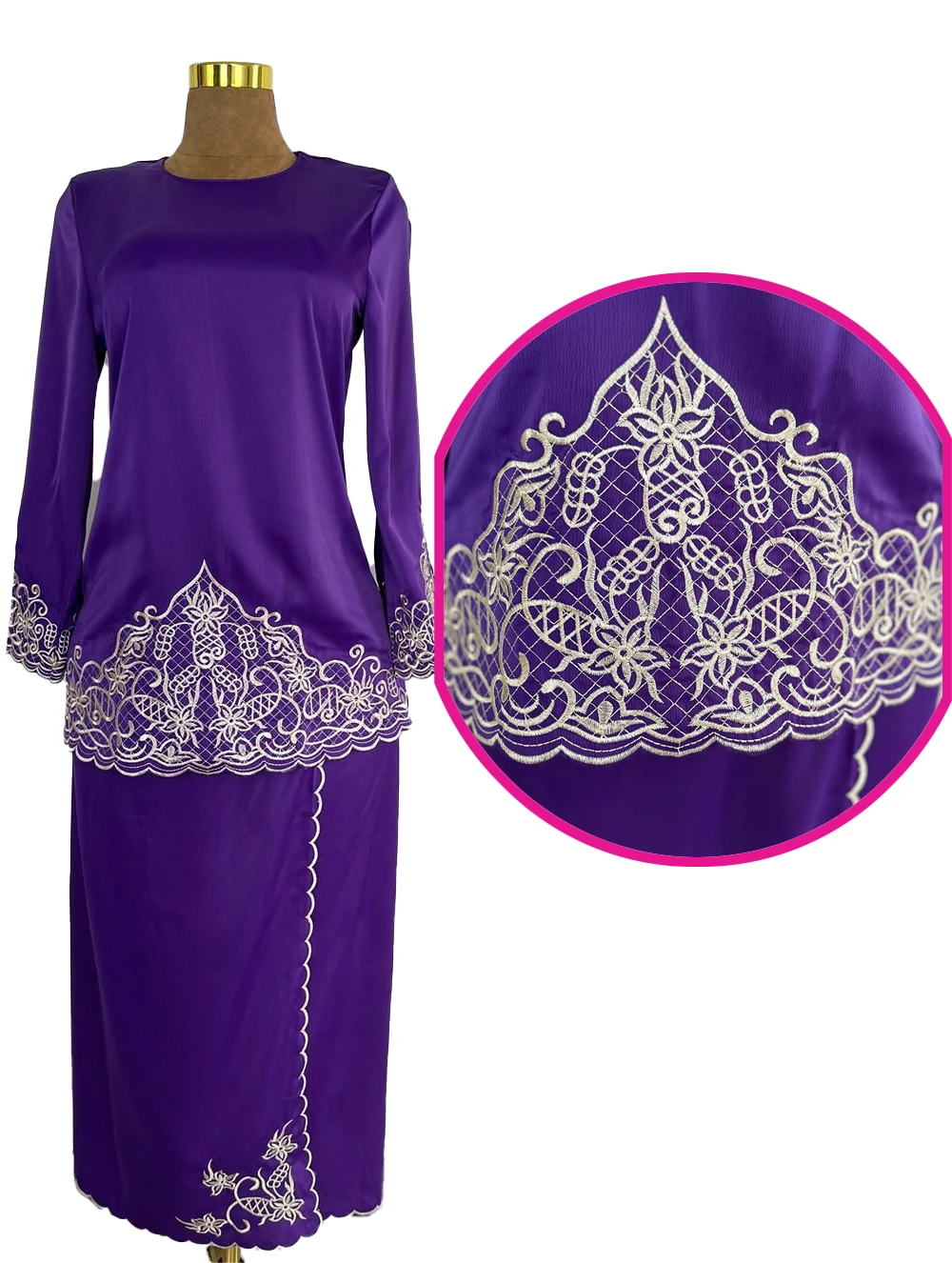 

Middle Eastern Two-piece Beautiful and Generous Malay Exquisite Embroidery Elegant Style Intellectual Wind Trumpet Sleeve Skirt