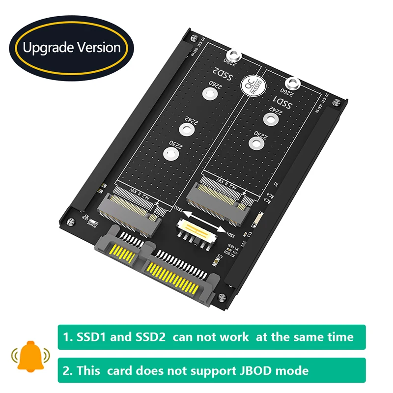 

NEW Metal Case Dual B+M Key M.2 NGFF SSD to 2.5" SATA 3.0 6Gbps Converter Adapter Card with Enclosure Socket M2 SATA SSD Adapter