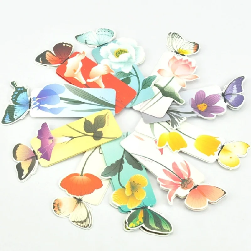 1 Set Bookmark Butterfly Style Teacher's Gift Book Marker Stationery Gift Realistic Cute Kawaii Cartoon 3d Bookmark bookmarks stationery supplies