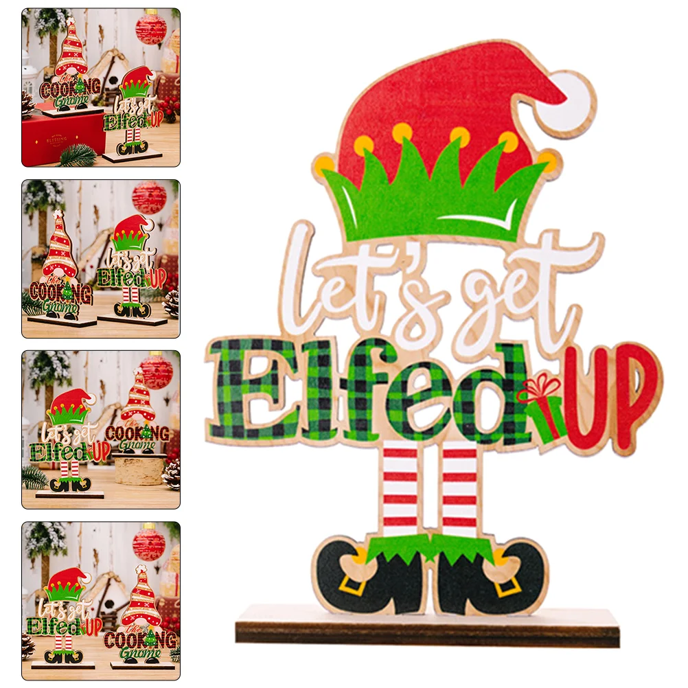 

Christmas Wooden Table Sign Xmas Gnome Sign Centerpieces Lets Get Elfed Up Wood Signs Holiday Tiered Tray Ornament