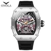 ONOLA Automatic Movement Mechanical Watches for Men Fashion Black-warrior Hollow High Quality Waterproof Mens Watch Reloj Hombre 6