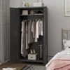 Metal Armoire Wardrobe Closet, Heavy-Duty Rustproof Steel Storage Cabinet with Fixed Shelf and Hanging Rod, Ideal for Homeowners 4