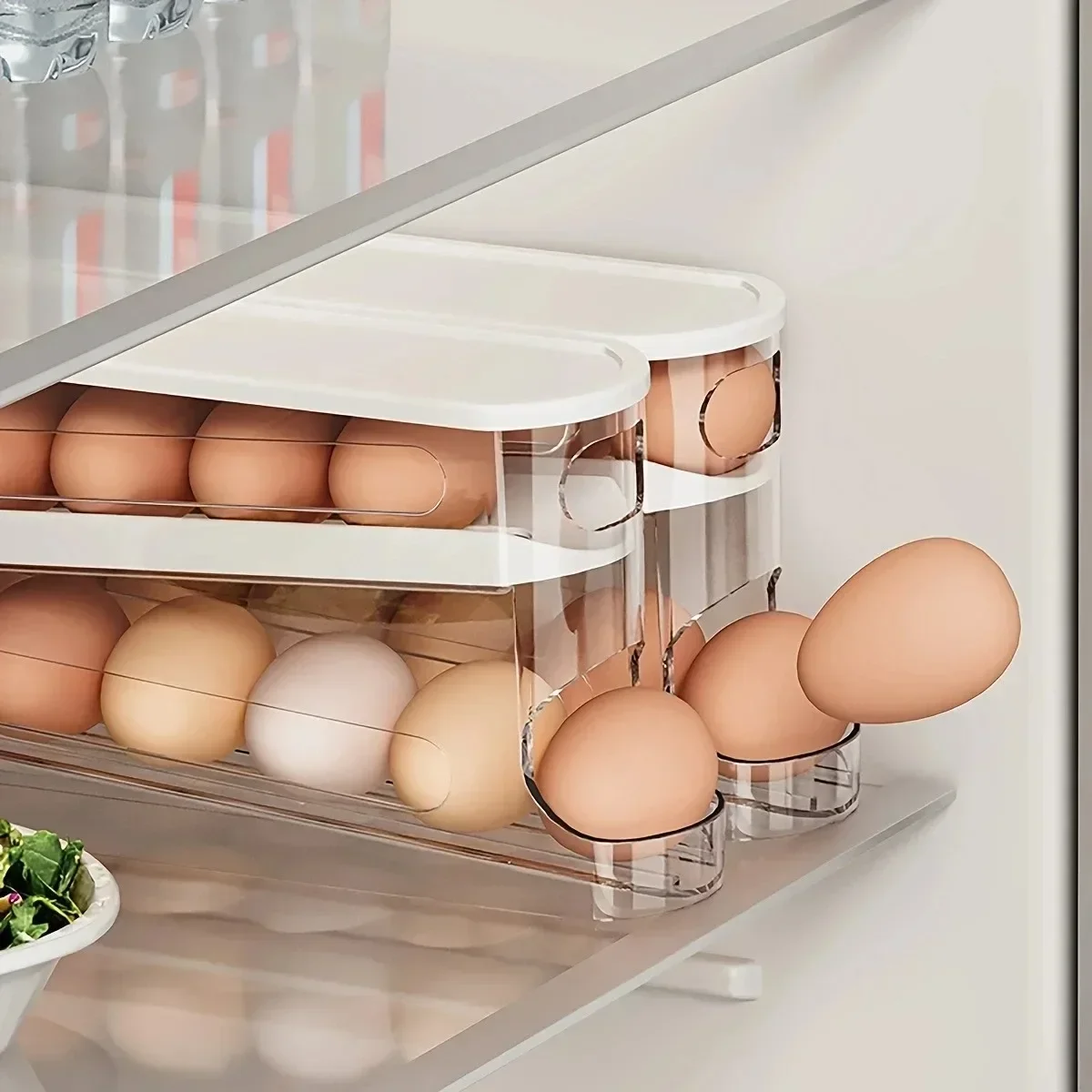Plastic Egg Storage Box Refrigerator Compatible Kitchen Storage