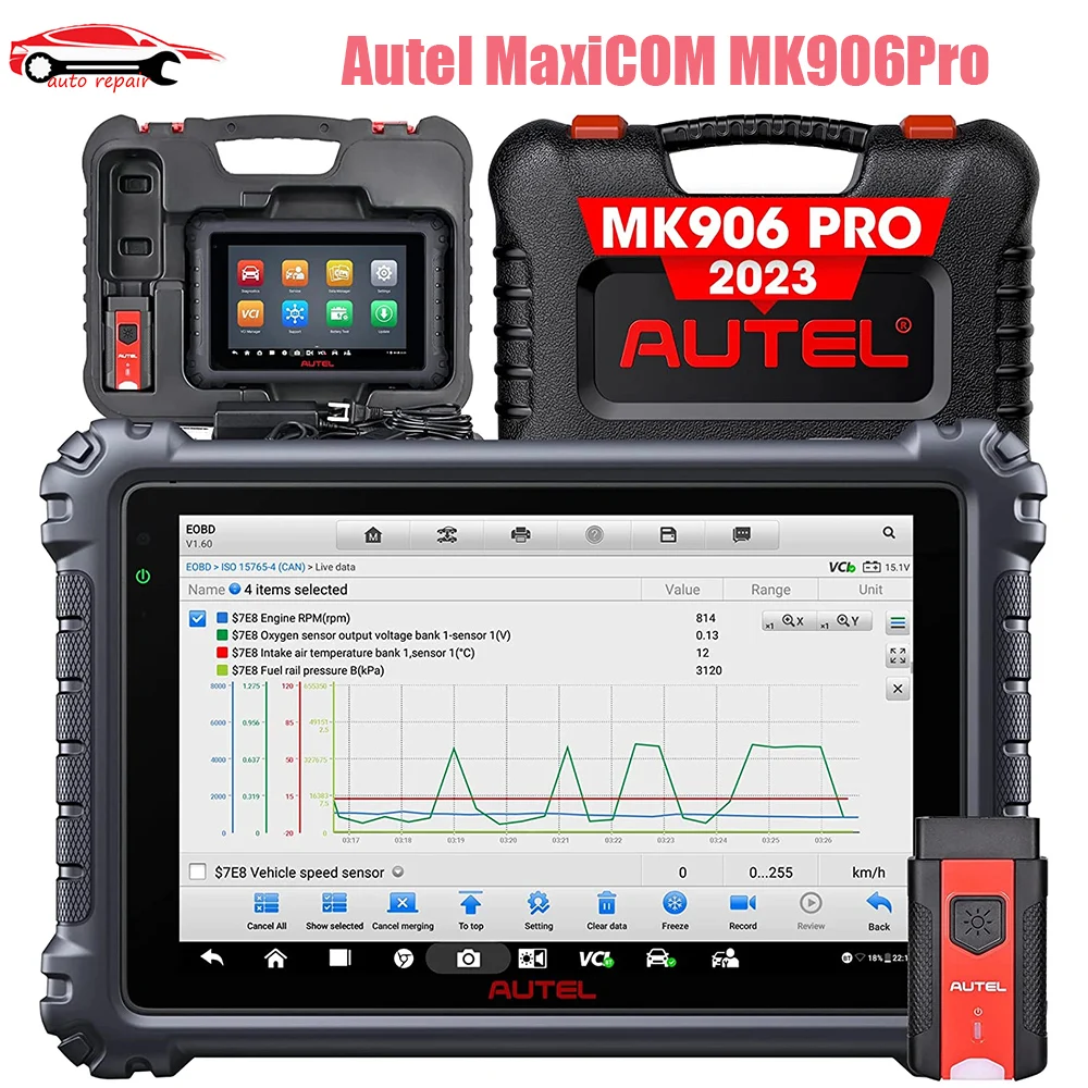 

Autel MaxiCOM MK906PRO With Advanced ECU Coding Active Test 36+ Services CAN FD DoIP All System Diagnostic Tool MK906 Pro