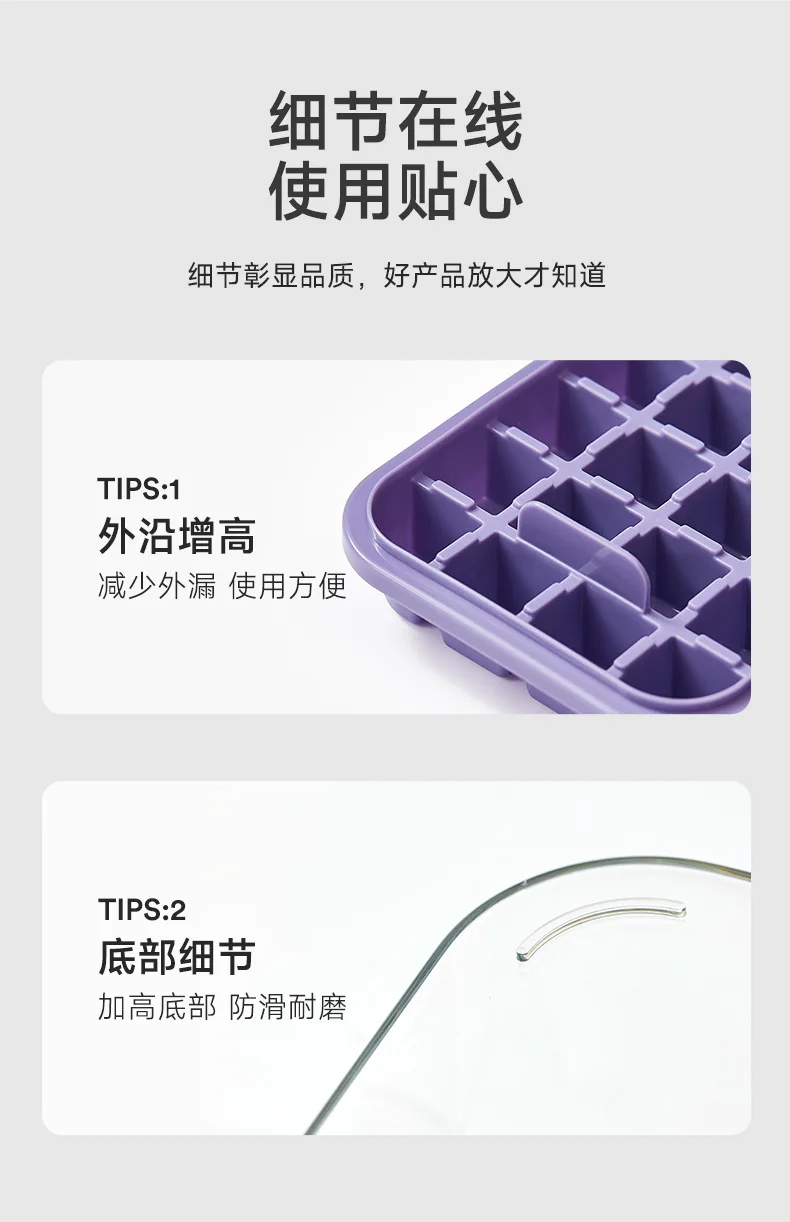 Ice Box with Lid, One-Click Ice Removal, Easily Removable Mold Ice Tray,  Complementary Food Ice Cube, DIY Ice Tray with Lid - AliExpress