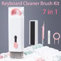 7 in 1 Computer Keyboard Cleaner Brush Kit Screen Cleaning Multifunctional Headset Case Cleaning Tools Spray Bottle Clearing Ash 1