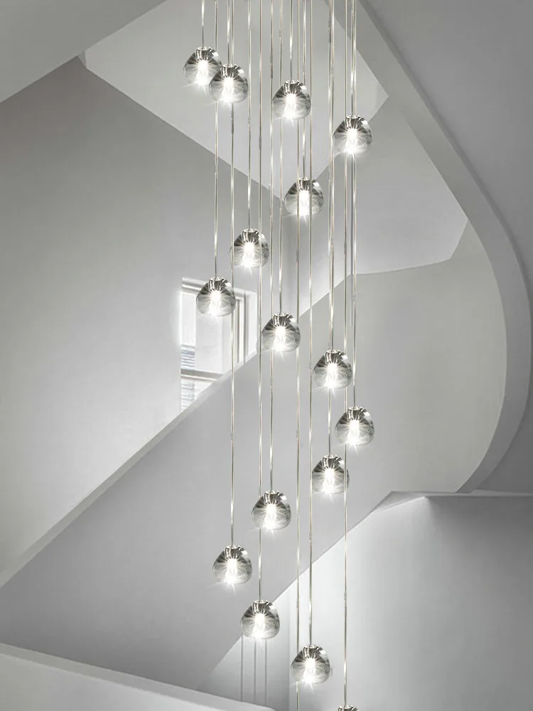 Modern K9 Crystal LED Ceiling Chandelier Lobby Lustre Staircase Kitchen Spiral Lamp Decoration Home Appliance Ceiling Light 2