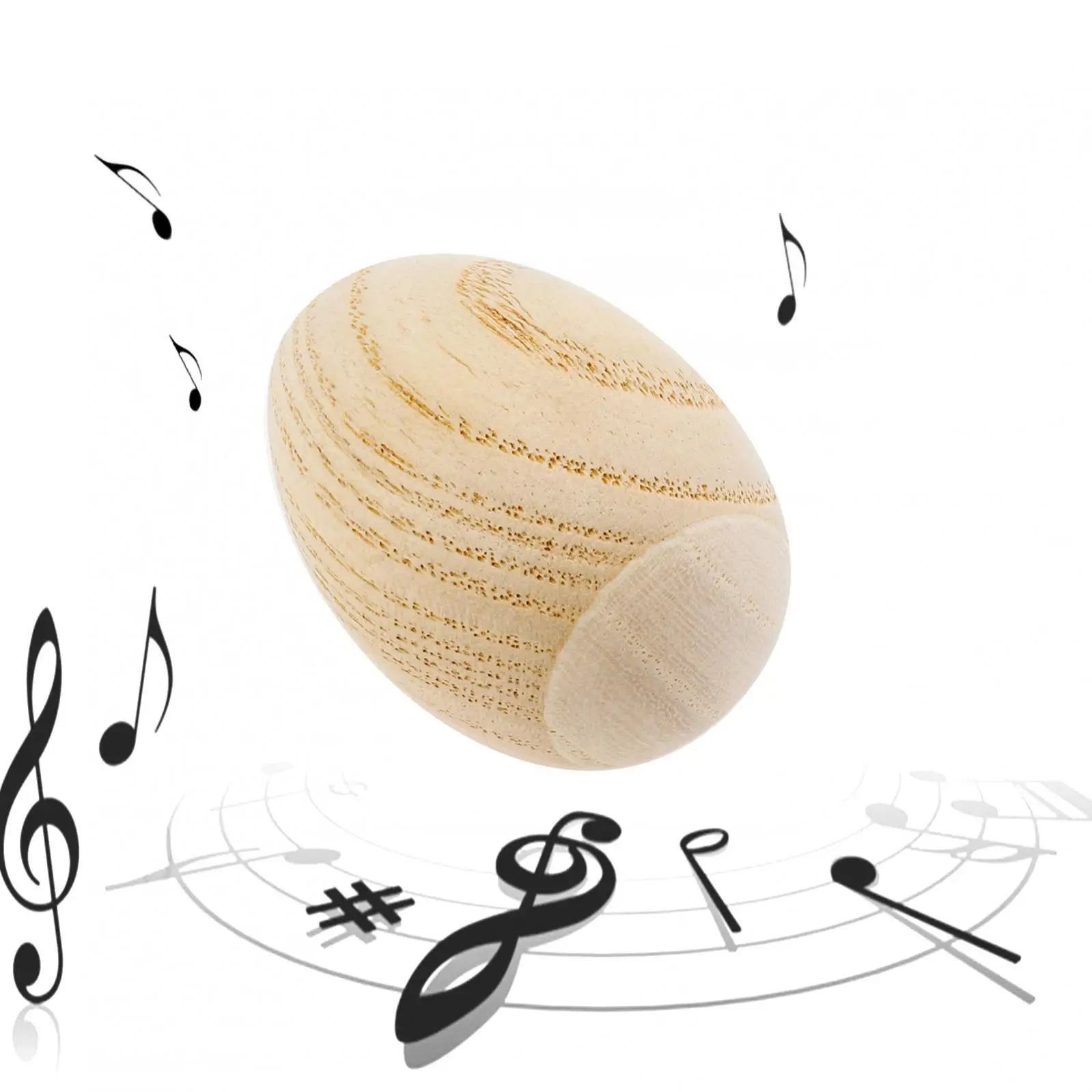 Wood Egg Shaker Musical Percussion Instruments, Wooden Varnish Music Teaching Accessories