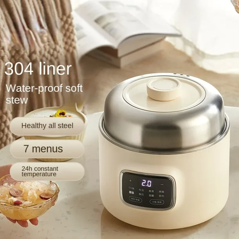 220V Healthy Slow Cookers: Zuppa E Porridge Cooking Stewpot Elettrico In Ceramica Per Pasti Nutrienti In Famiglia E Cibo Per Bambini