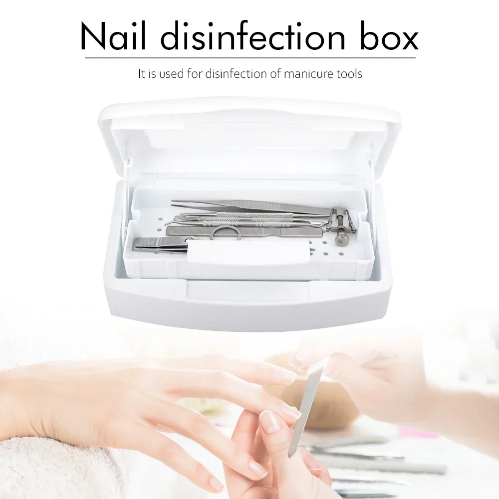 Nail Tool Sterilizer Manicure Tool Disinfection Box Nail Tools Cleaner Nail Sterilizer Tray Disinfection Box
