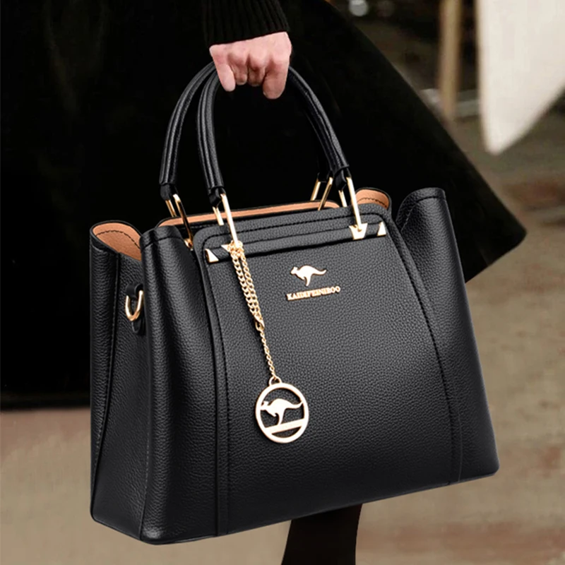 

Women Soft Leather Handbags Luxury Designer 3 Layers Shoulder Crossbody Bags Ladies Large Capacity Shopping Brand Messenger Tote