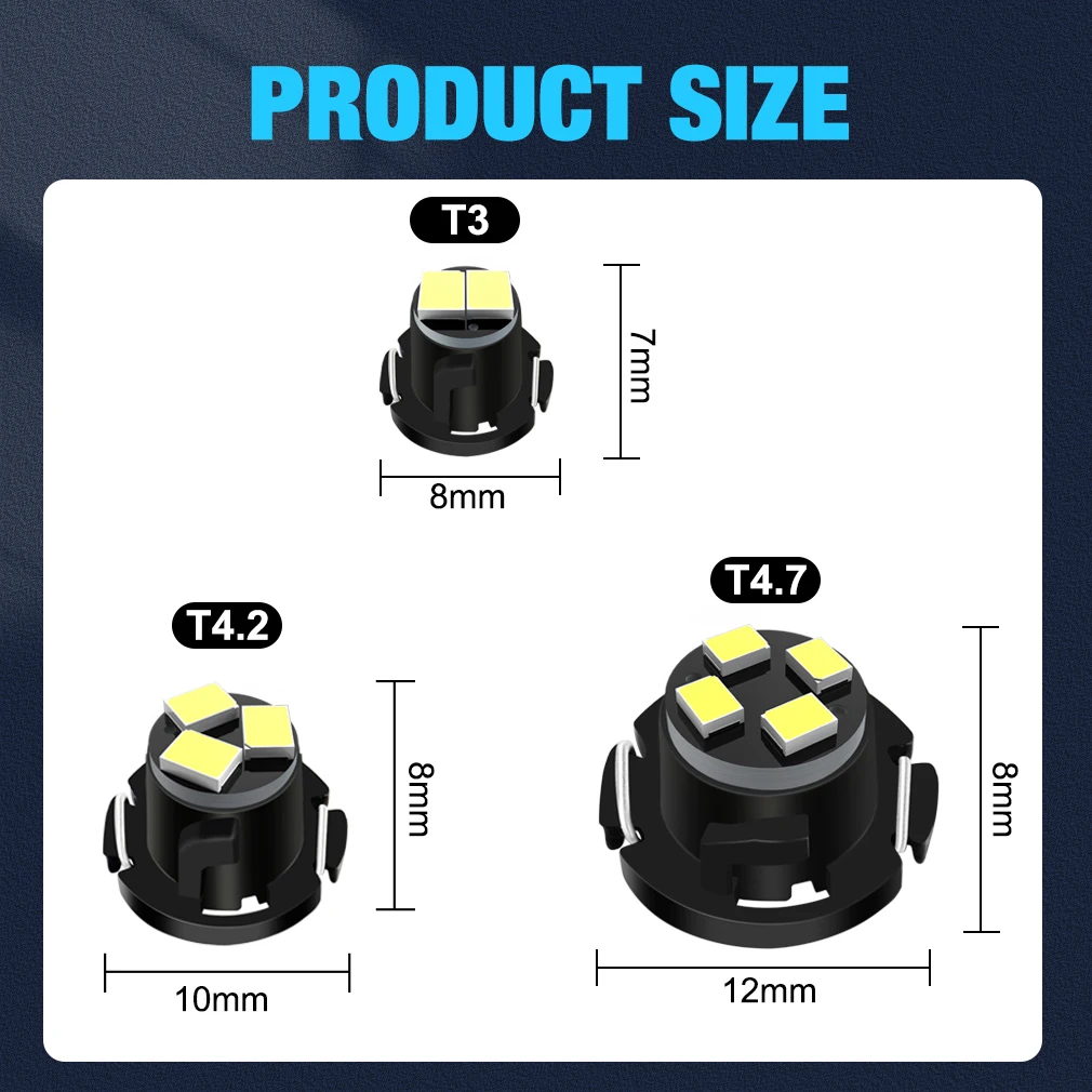 10pcs Canbus T3 LED T4.2 T4.7 Led  ڵ ׸  ǥñ    ³ȭ ڵ Ǳ  DC 12V